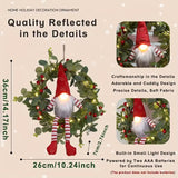 NNETM Christmas Gnome Wreath LED Wall Hanging Decor