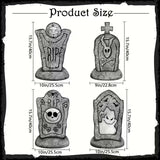 NNETM 2D Halloween Tombstone Yard Decorations (Set of 4)