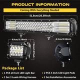 NNETM Off Road LED Light Bar Kit with Pods