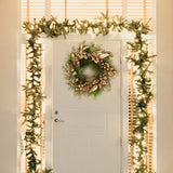 NNETM Classic Christmas Wreath Golden Leaves and Berries
