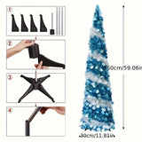 NNETM Blue White Glitter Christmas Tree