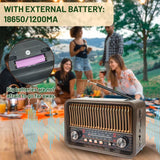 NNETM Portable AM/FM Radio with LED Flashlight & TF/USB/AUX