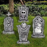 NNETM 2D Halloween Tombstone Yard Decorations (Set of 4)
