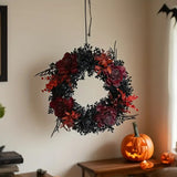 NNETM Halloween Black Red Wreath