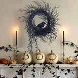 NNETM Halloween Wreath Crow & Dark Blue Roses