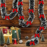 NNETM Artificial Christmas Tinsel Garland with Bows