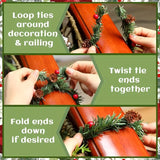 NNETM Artificial Pine Garland Twist Ties Christmas Decor Set