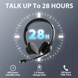 NNETM AI Noise Cancelling Wireless Headset with Mic