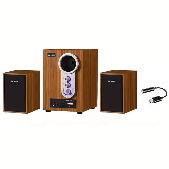 NNETM Wooden Subwoofer Stereo System with USB