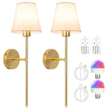 NNETM Battery Wall Sconces Set of 2 with Remote