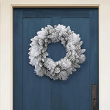 NNETM Classic Halloween Autumn Frosted Pine Wreath
