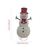 NNETM Red & White Striped Top Hat Snowman Decoration