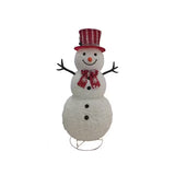 NNETM Red & White Striped Top Hat Snowman Decoration