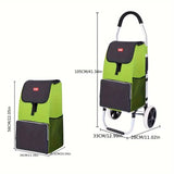 NNETM Folding Shopping Cart with Waterproof Trolley Bag