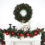 NNETM Classic Christmas Wreath with Pine Cones and Berries