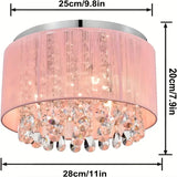 NNETM Crystal Chandelier Flush Mount Ceiling Light