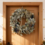 NNETM Rustic Farmhouse Sheep Ear Wreath with Pinecones