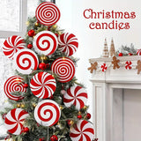 NNETM Candy Cane Swirls Christmas Tree Topper & Ornament Set