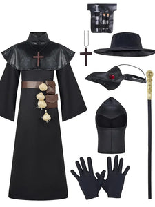 NNETM Plague Doctor Black Adult Costume Robe Set
