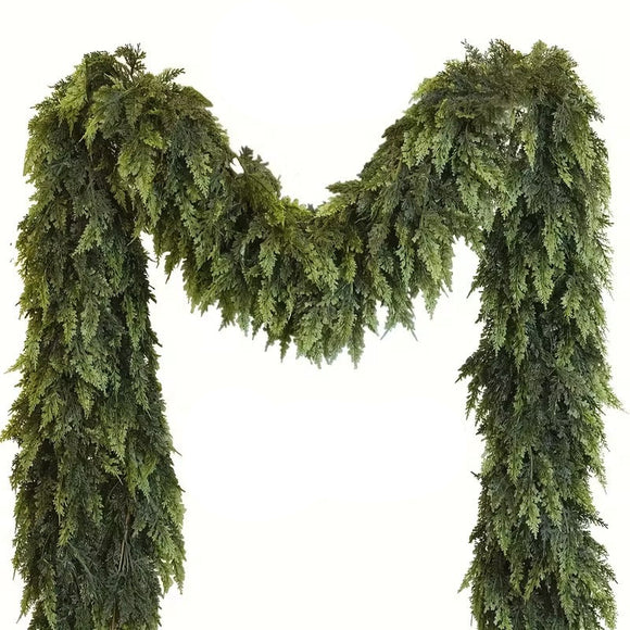 NNETM Christmas Real Touch Cedar Garland Decor (2pcs)