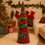 NNETM Red Green Sequin Tinsel Christmas Tree