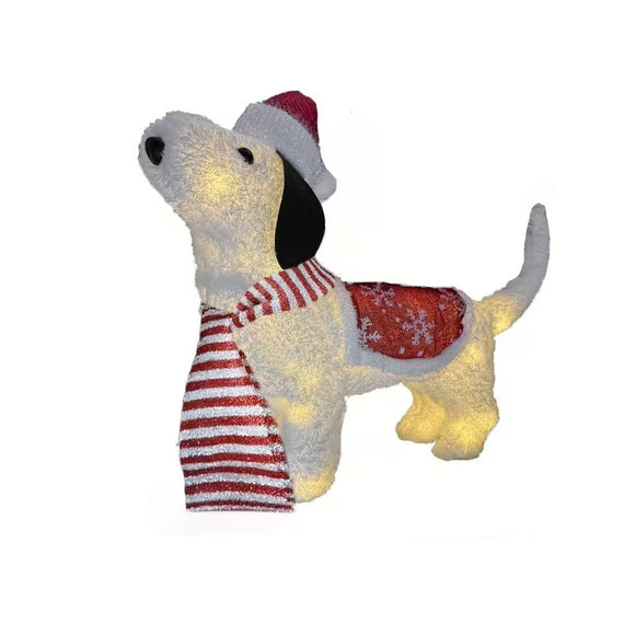 NNETM White Plush Glowing Dog Decoration