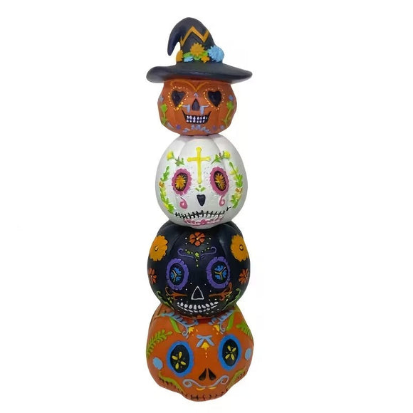 NNETM Halloween Pumpkin Resin Decorations Set (4pcs)