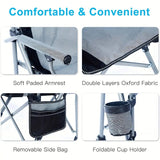 NNETM Folding Chair with Cup Holder and Armrests