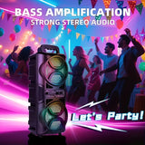 NNETM 3000W Portable Wireless Speaker with Dual Subwoofers