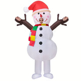 NNETM Inflatable Snowman Costume with Red Hat and Scarf