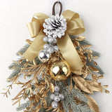 NNETM Christmas Teardrop Wreath with Spheres and Pinecones