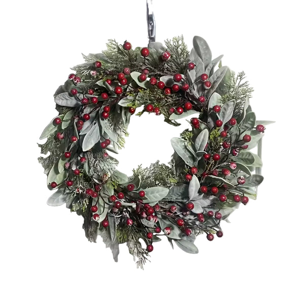 NNETM Winter Red Berry Wreath for Door Wall Decor