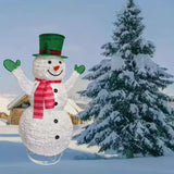 NNETM Green Hat Snowman Retractable Yard Decoration