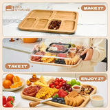 NNETM Bamboo Cheese Tray with Acrylic Lid