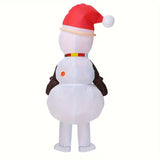 NNETM Inflatable Snowman Costume with Red Hat and Scarf