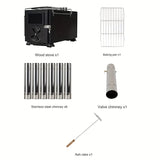 NNETM Portable Foldable Wood Stove with 7 Chimneys