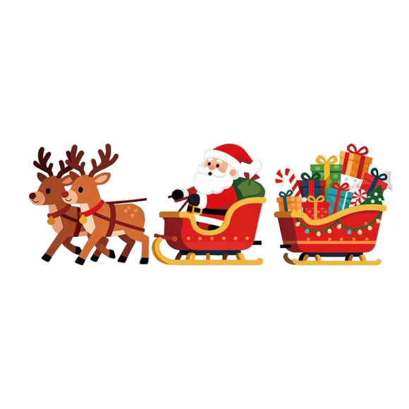 NNETM Christmas Santa Sleigh Outdoor Decoration Set