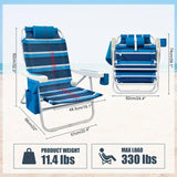 NNETM Foldable Beach Lounge Chairs with Backrest (2pcs)