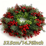 NNETM Luxury Christmas Wreath Red Berries Pine Cones