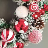 NNETM Classic Flocked Christmas Wreath Door & Wall Decor