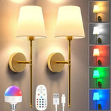 NNETM Battery Wall Sconces Set of 2 with Remote