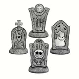 NNETM 2D Halloween Tombstone Yard Decorations (Set of 4)
