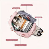 NNETM Pink Nylon Duffel Bag for Travel and Gym