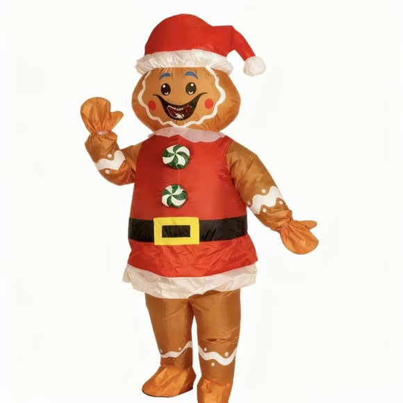NNETM Inflatable Gingerbread Man Costume Christmas Outfit