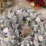 NNETM Pink & Gold Christmas Wreath for Door