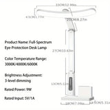 NNETM Desk Lamp with Adjustable Arm and Phone Holder