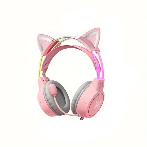 NNETM RGB Cat Ear Wired Gaming Headset with Mic