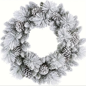 NNETM Classic Halloween Autumn Frosted Pine Wreath