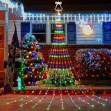 NNETM Christmas Solar Waterfall Tree Fairy String Lights Outdoor