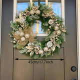 NNETM Silver Frost Christmas Wreath with Pine Branches